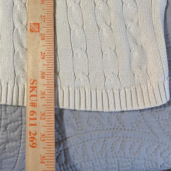 Lauren Ralph Lauren All Aroung Heavy Cable Knit Pullover Sweater 2X V-Neck Prep - Picture 8 of 8